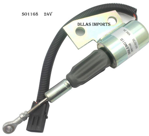 SO1168- SOLENÓIDE DE PARADA - 24V Gerador Motores Estacionários; #Case: Pá Carregadora W20; #Cummins: Motor 4BT Chicote com Plug 3 terminais #/KOMATSU PC200/ WA18